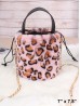 Leopard Print Plush Bucket Bag